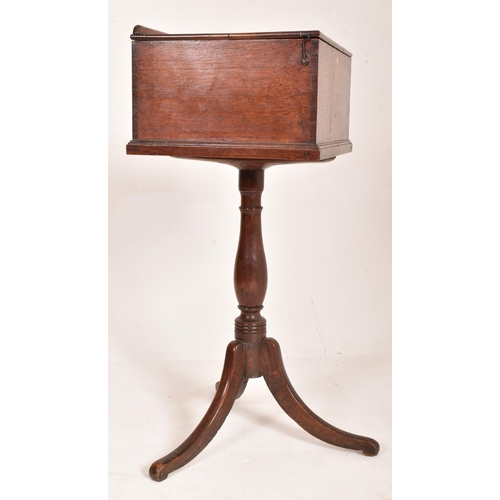 261 - A George III 18th century oak reading / bible box lectern on stand. The box having a lift hinged top... 