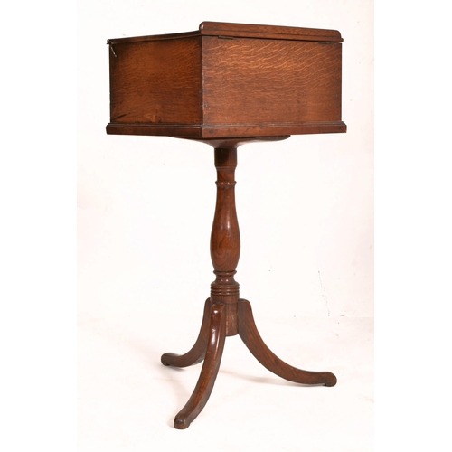 261 - A George III 18th century oak reading / bible box lectern on stand. The box having a lift hinged top... 