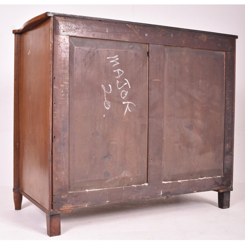 263 - A 19th century flame mahogany serpentine front chest of drawers. The chest having a shaped top over ... 