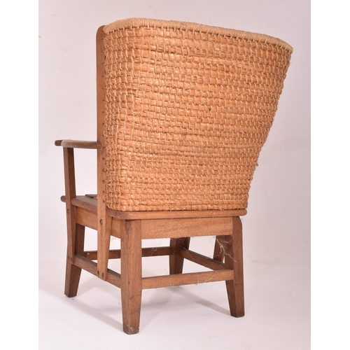 267 - A Scottish Orkney Highland early 20th century oak & seagrass woven back children's chair in the ... 