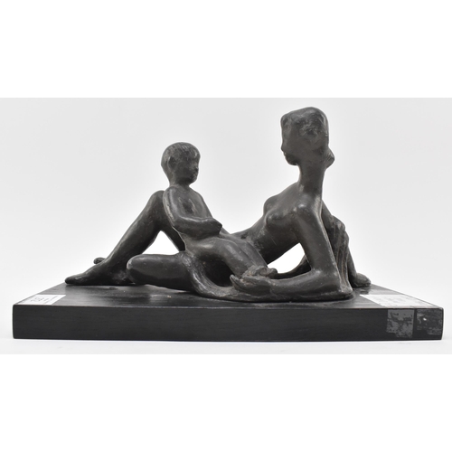 272 - Siegfried Charoux (Austrian, 1896–1967) – A 20th century bonze sculpture of mother with child. Signe... 