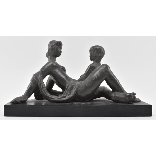 272 - Siegfried Charoux (Austrian, 1896–1967) – A 20th century bonze sculpture of mother with child. Signe... 