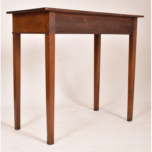 274 - A 19th century mahogany bow front side hall console table. The writing table having a bow front top ... 