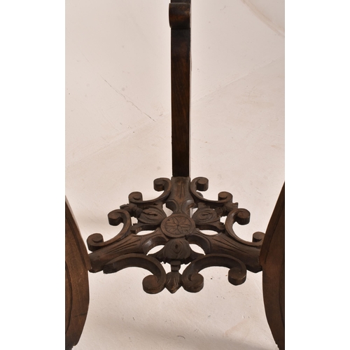 276 - A tall Chinese 19th century hardwood and marble top jardiniere / torchere plant stand. The torchere ... 