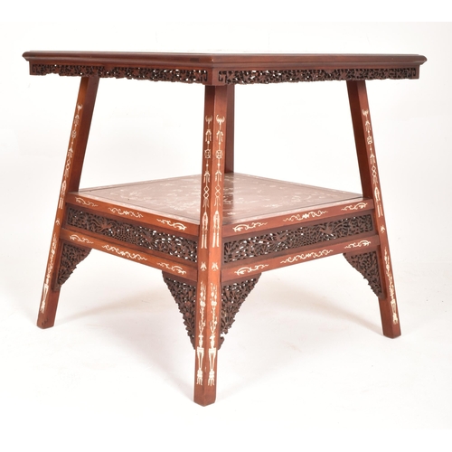 277 - A Chinese early 20th century circa 1900 bone inlaid and ebonised wood side occasional table. The tab... 