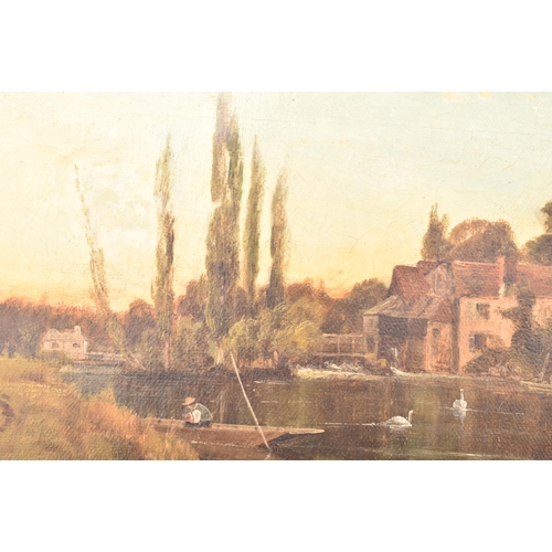 285 - Alfred Henry Vickers (1834-1919) - Iffley Mill, Evening - A 19th century oil on canvas landscape pai... 