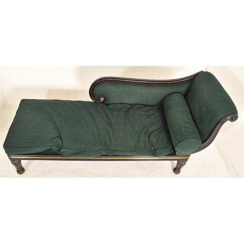 318 - A contemporary bespoke made French empire chaise lounge / daybed in the Regency taste. The chaise ha... 