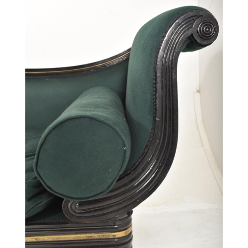 318 - A contemporary bespoke made French empire chaise lounge / daybed in the Regency taste. The chaise ha... 