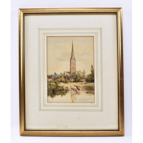 337 - Francis Philip Barraud (1824-1901) - Salisbury - A 19th century watercolour on paper painting of Sal... 