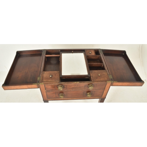 339 - A George III early 19th century mahogany & satinwood crossbanded inlaid fold out gentleman's van... 