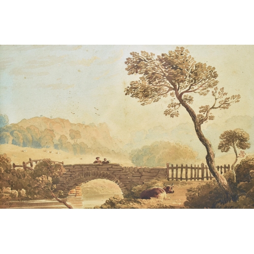 370 - John Varley (British,  1778-1842) - A late 18th / early 19th century watercolour on paper landscape ... 