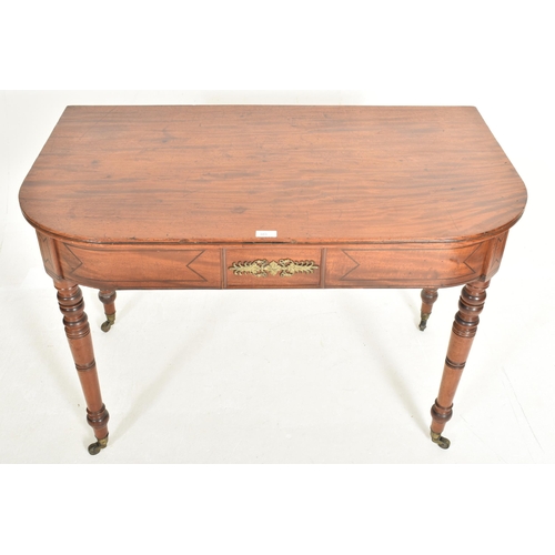 383 - A George III early 19th century mahogany & ebony boxwood inlaid console hall table. The table ha... 