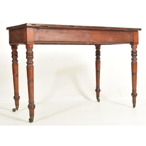 383 - A George III early 19th century mahogany & ebony boxwood inlaid console hall table. The table ha... 