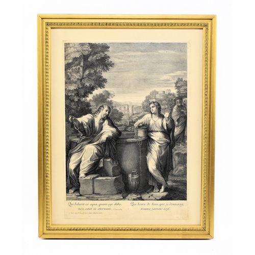 398 - Two 18th century Neoclassical engravings. The lot comprising Qui Biberit ex aqua by Albani Drevet, e... 