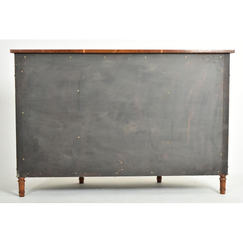 412 - Titchmarsh & Goodwin - a George III Revival yew wood bow front sideboard credenza. The sideboard... 