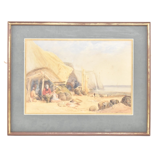 428 - Thomas Brabazon Aylmer (b. 1806 - 1856) - Fisherman Scene - a 19th century watercolour on paper pain... 