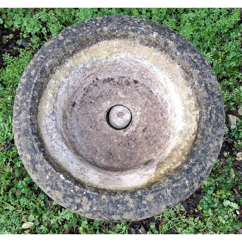 443 - A large 20th century composite stone garden outdoor birdbath planter. The birdbath having a circular... 