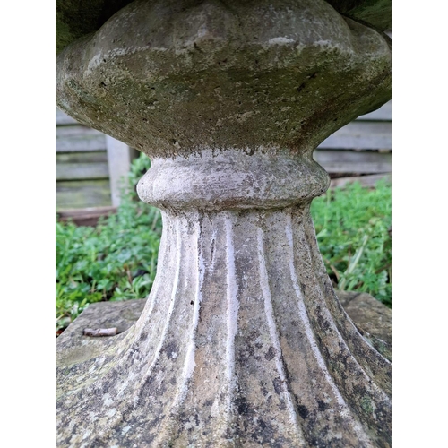 443 - A large 20th century composite stone garden outdoor birdbath planter. The birdbath having a circular... 