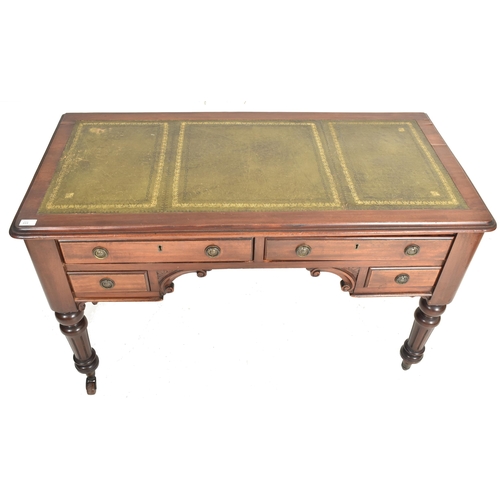 444 - A 19th century mahogany & leather top writing table desk in the manner of Gillows of Lancaster. ... 