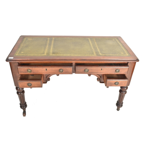 444 - A 19th century mahogany & leather top writing table desk in the manner of Gillows of Lancaster. ... 