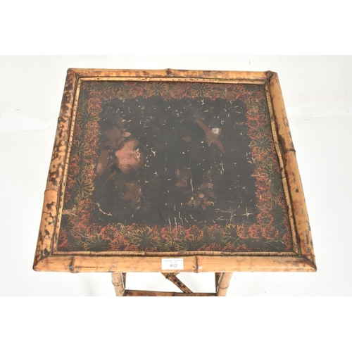 462 - A late 19th century Victorian Aesthetic Movement Japonaiserie taste bamboo side occasional table. Th... 