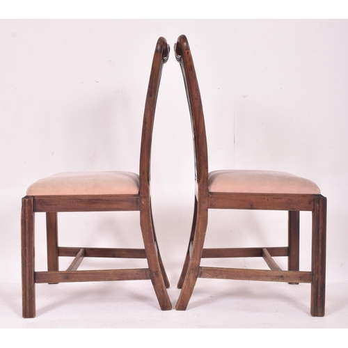 466 - A set of six Chippendale inspired 19th century mahogany dining chairs. Each having a shaped back res... 