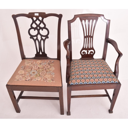 472 - A harlequin set of nine 19th century Chippendale Revival mahogany dining chairs. The lot to include ... 