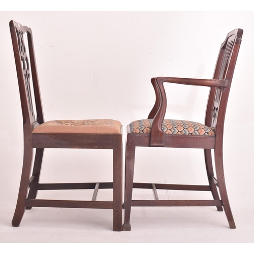 472 - A harlequin set of nine 19th century Chippendale Revival mahogany dining chairs. The lot to include ... 