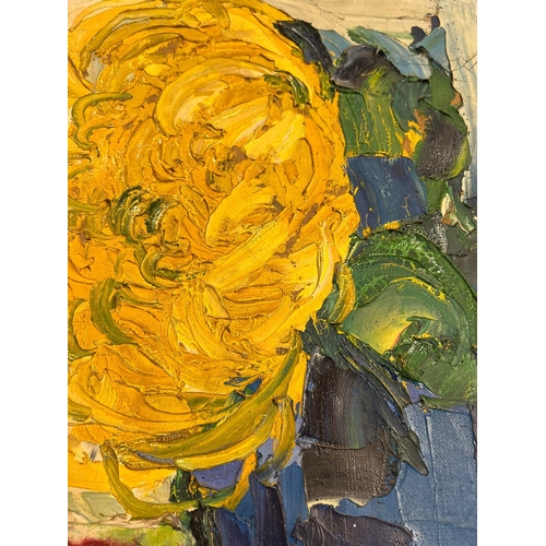 475 - Philip Sutton (British, B. 1928) – Yellow Chrysanthemum, Dec. 1956 - A 20th century oil on canvas st... 