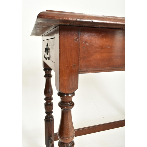 478 - A 19th century Victorian mahogany single drawer side hall table. The table having a rectangular cham... 