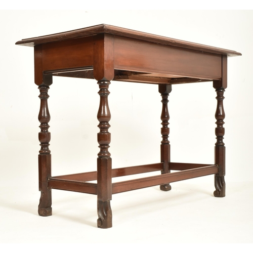 478 - A 19th century Victorian mahogany single drawer side hall table. The table having a rectangular cham... 