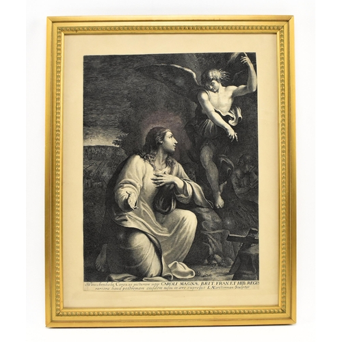 506 - Lucas Vorsterman after Annibale Carracci - The Agony in the Garden - a 17th century engraving. The e... 