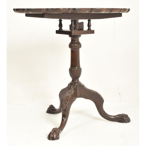 516 - A 19th century carved mahogany birdcage mechanism side occasional tripod pedestal table. The table h... 