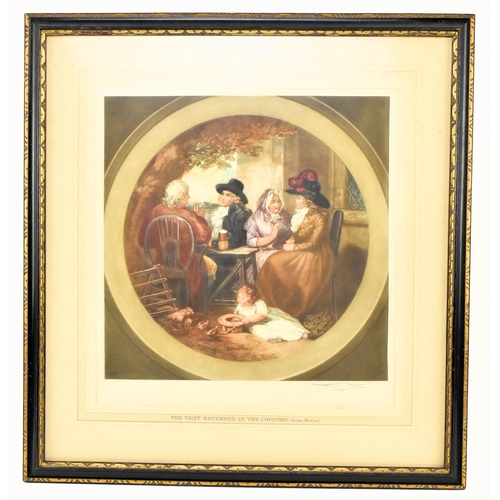 517 - After George Morland (British, 1763-1804) - Two early 20th hand painted engravings after George Morl... 