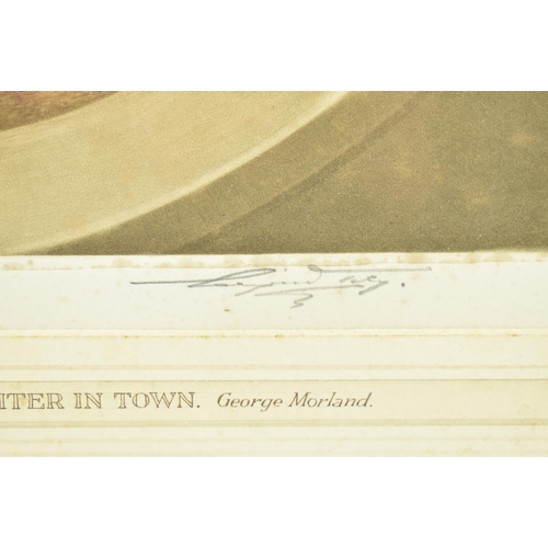 517 - After George Morland (British, 1763-1804) - Two early 20th hand painted engravings after George Morl... 