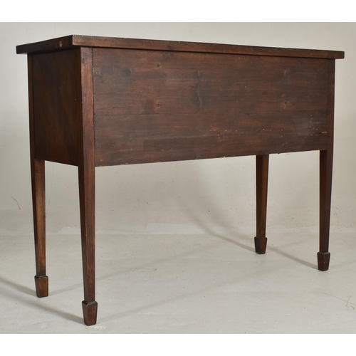 519 - A George III early 19th century mahogany bow fronted credenza dresser. The sideboard having a flared... 