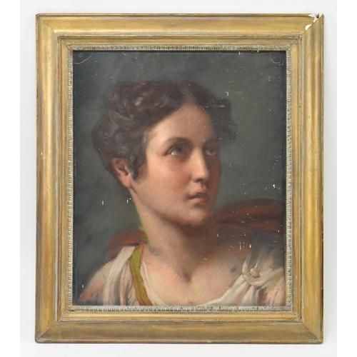 523 - A Victorian 19th century Ecole d'Art pastel on paper portrait study drawing from Old Masters classic... 