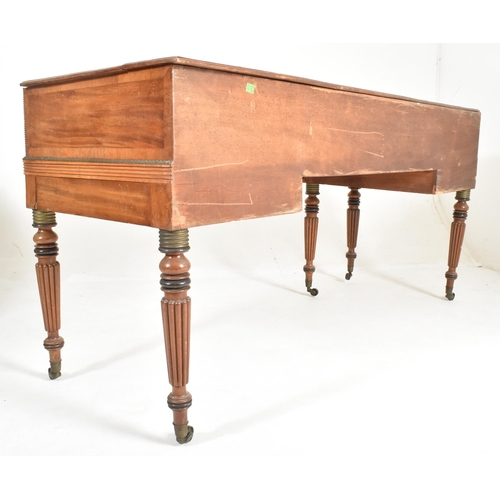 526 - A 19th century mahogany & line inlaid square pianoforte / piano converted into a sideboard. The ... 