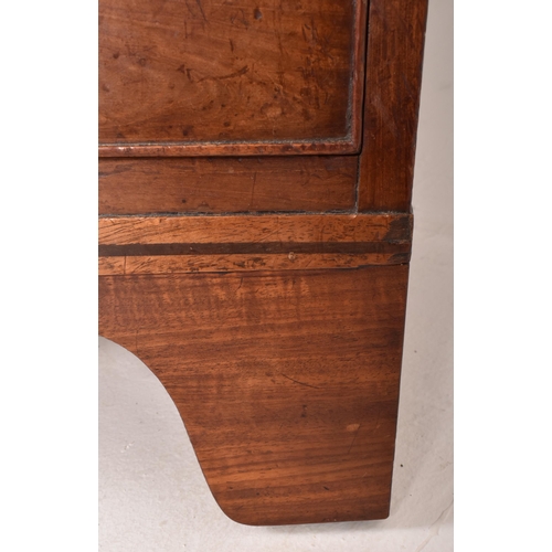 531 - A George III 19th century mahogany bow fronted four drawer chest of drawers. The chest featuring a b... 