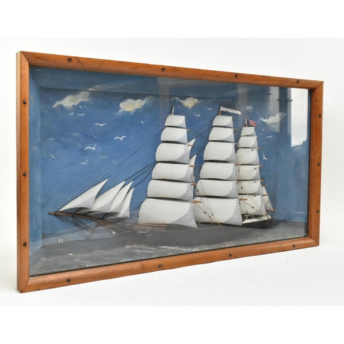 535 - A Victorian 19th century circa 1874 hand built cased sailor-made half model of John Ferguson sailing... 