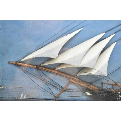 535 - A Victorian 19th century circa 1874 hand built cased sailor-made half model of John Ferguson sailing... 