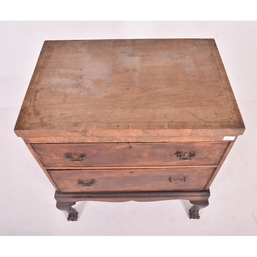 541 - A Queen Anne Revival 19th century walnut two drawers chest of drawers on stand. The chest having a s... 