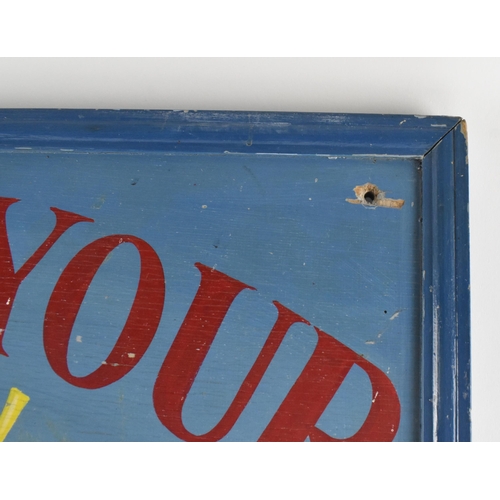 49 - Mine Your Own Gems - a vintage 20th-century point-of-sale shop display hand-painted wooden advertisi... 