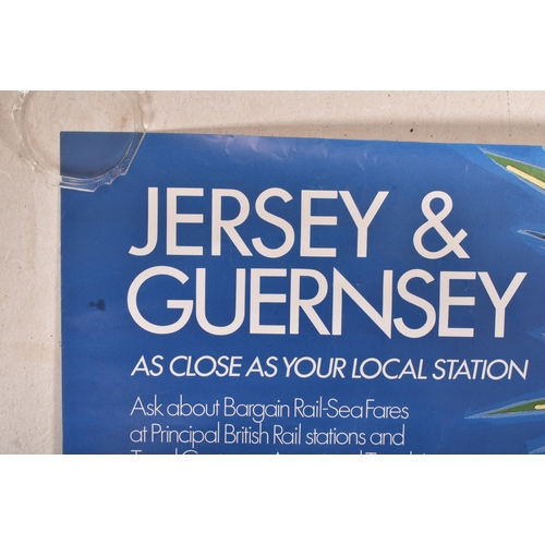 55 - Jersey & Guernsey - As Close As Your Local Station - a vintage 1970s advertising travel poster. ... 