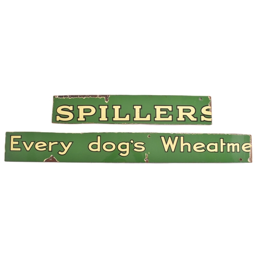 83 - Spillers, Osoko - two 20th century Spillers enameled point of sale advertising sign off cuts. Each e... 