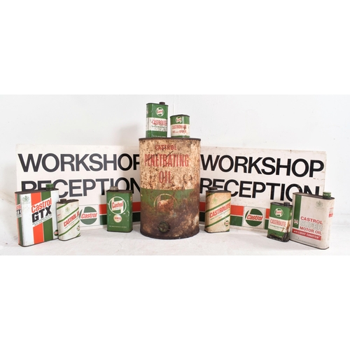 88 - Castrol - a mixed selection of garage-related Castrol pieces comprising two Workshop Reception plast... 