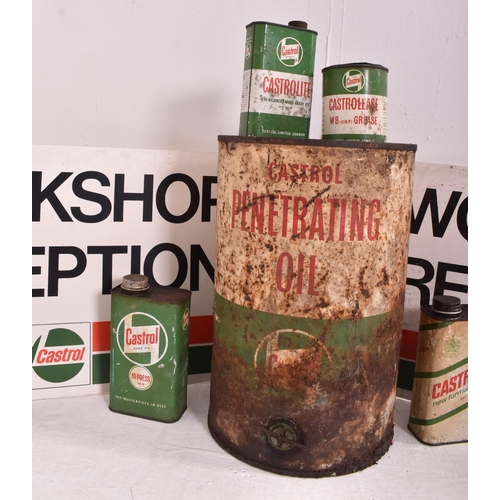 88 - Castrol - a mixed selection of garage-related Castrol pieces comprising two Workshop Reception plast... 