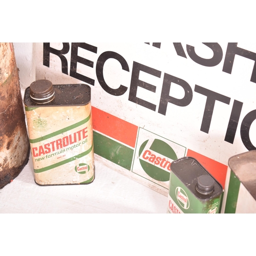 88 - Castrol - a mixed selection of garage-related Castrol pieces comprising two Workshop Reception plast... 