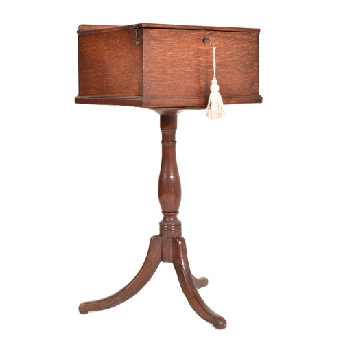 261 - A George III 18th century oak reading / bible box lectern on stand. The box having a lift hinged top... 