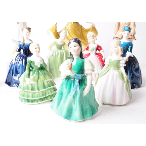 108 - Large collection of late 20th century Royal Doulton and Royal Worcester lady and child figurines, in... 